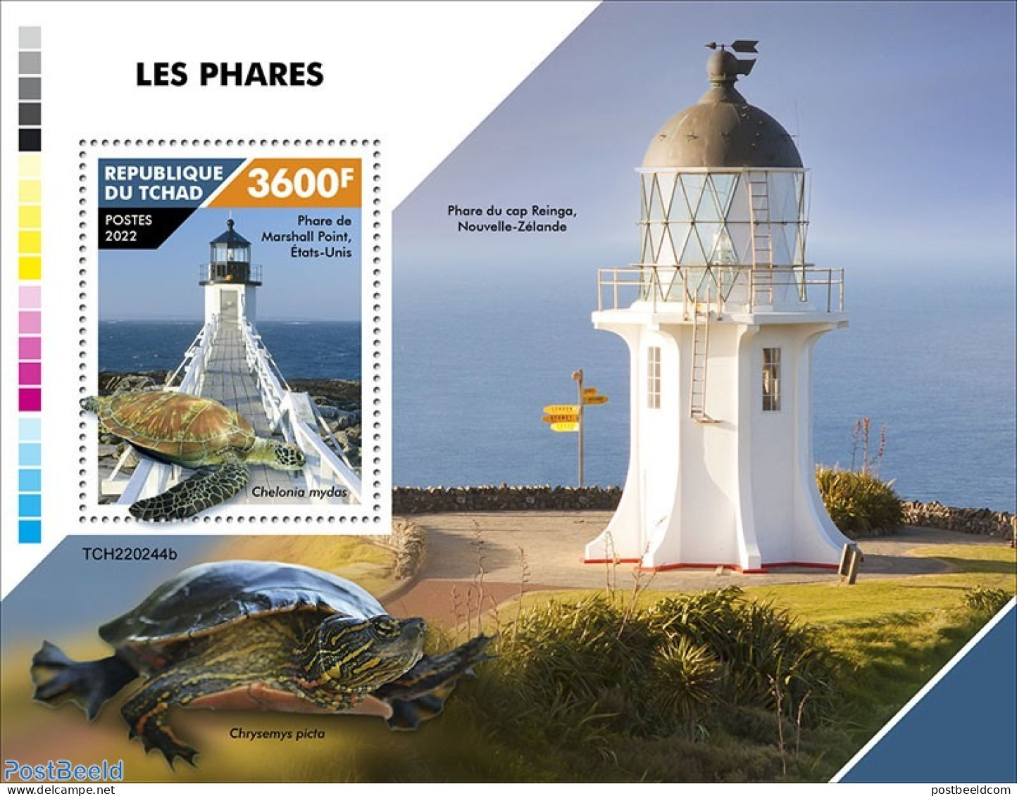 Chad 2022 Lighthouses, Mint NH, Nature - Various - Turtles - Lighthouses & Safety At Sea - Autres & Non Classés