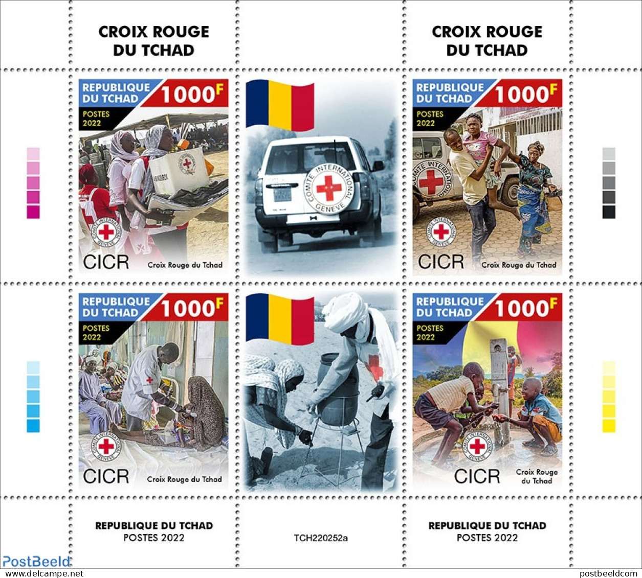 Chad 2022 Red Cross, Mint NH, Health - History - Transport - Red Cross - Flags - Other & Unclassified