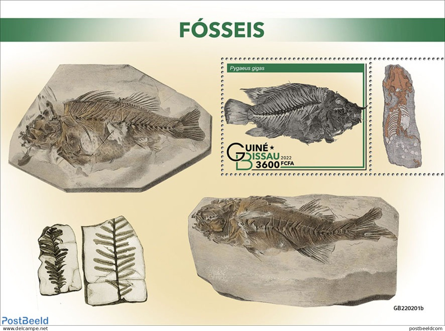 Guinea Bissau 2022 Fossils, Mint NH, Nature - Fish - Prehistoric Animals - Vissen