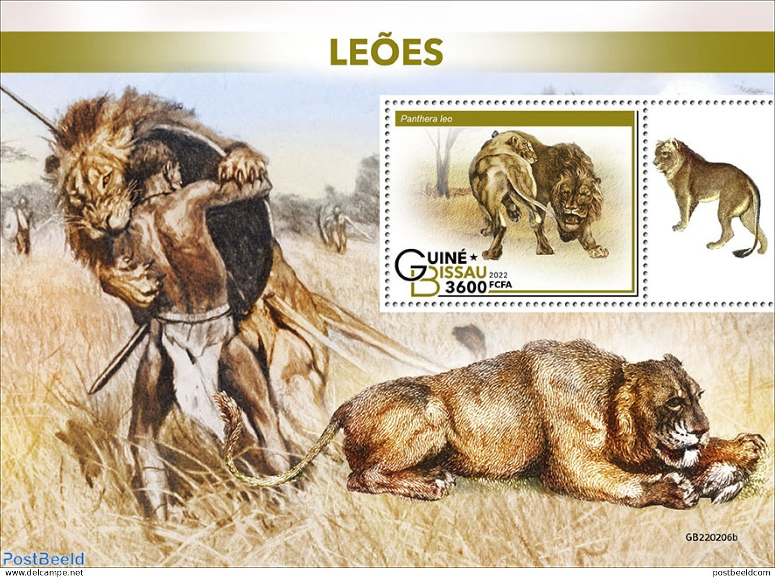 Guinea Bissau 2022 Lions, Mint NH, Nature - Cat Family - Guinée-Bissau