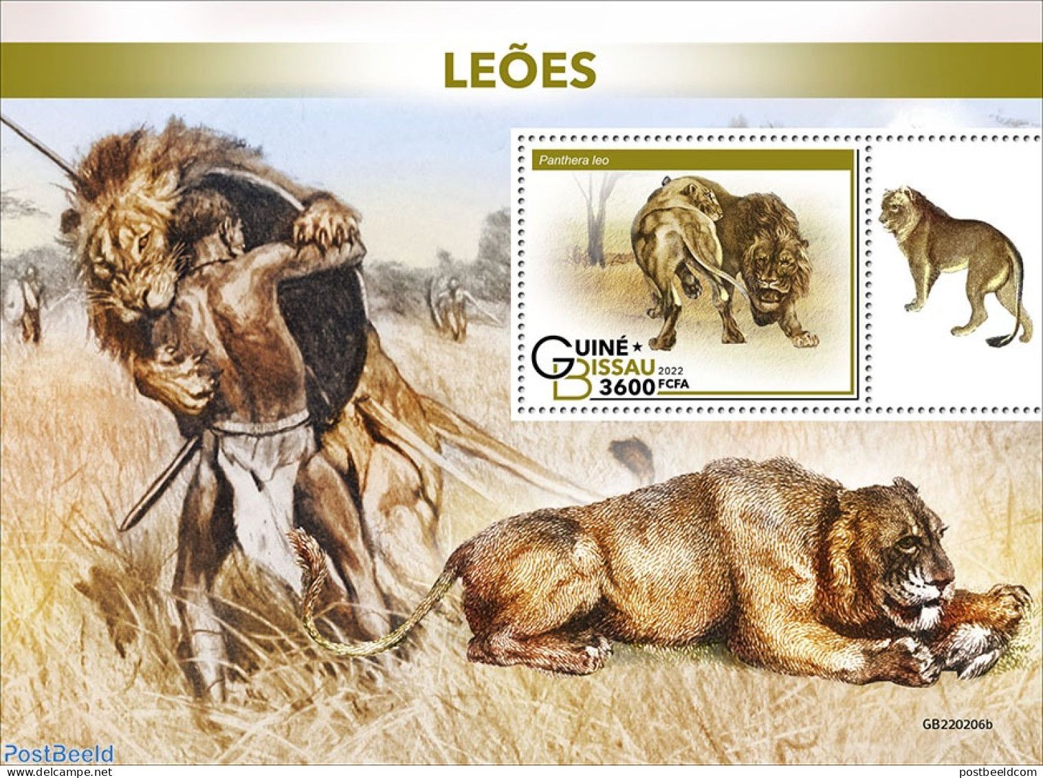Guinea Bissau 2022 Lions, Mint NH, Nature - Cat Family - Guinea-Bissau