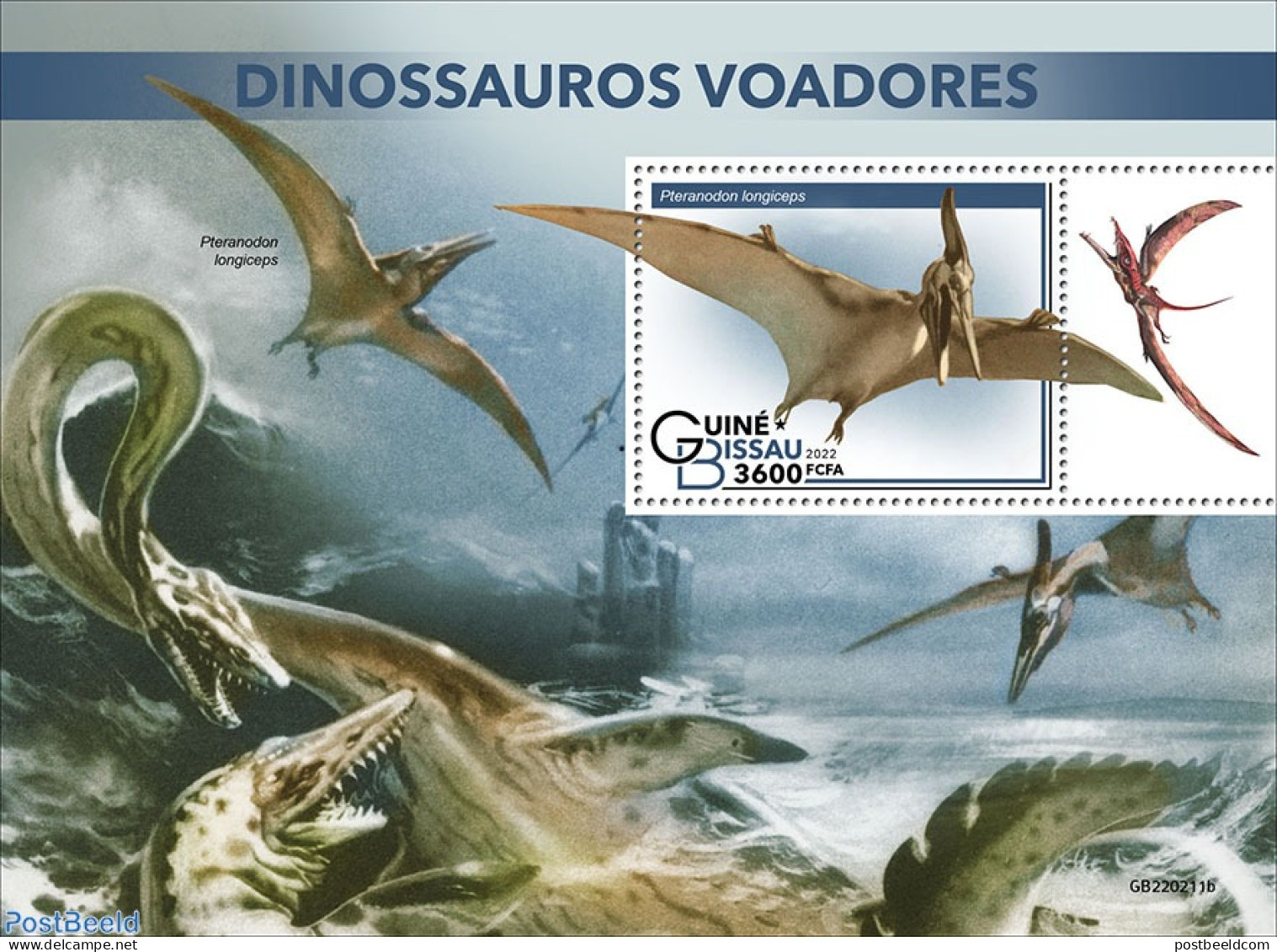 Guinea Bissau 2022 Flying Dinosaurs, Mint NH, Nature - Prehistoric Animals - Prehistorisch