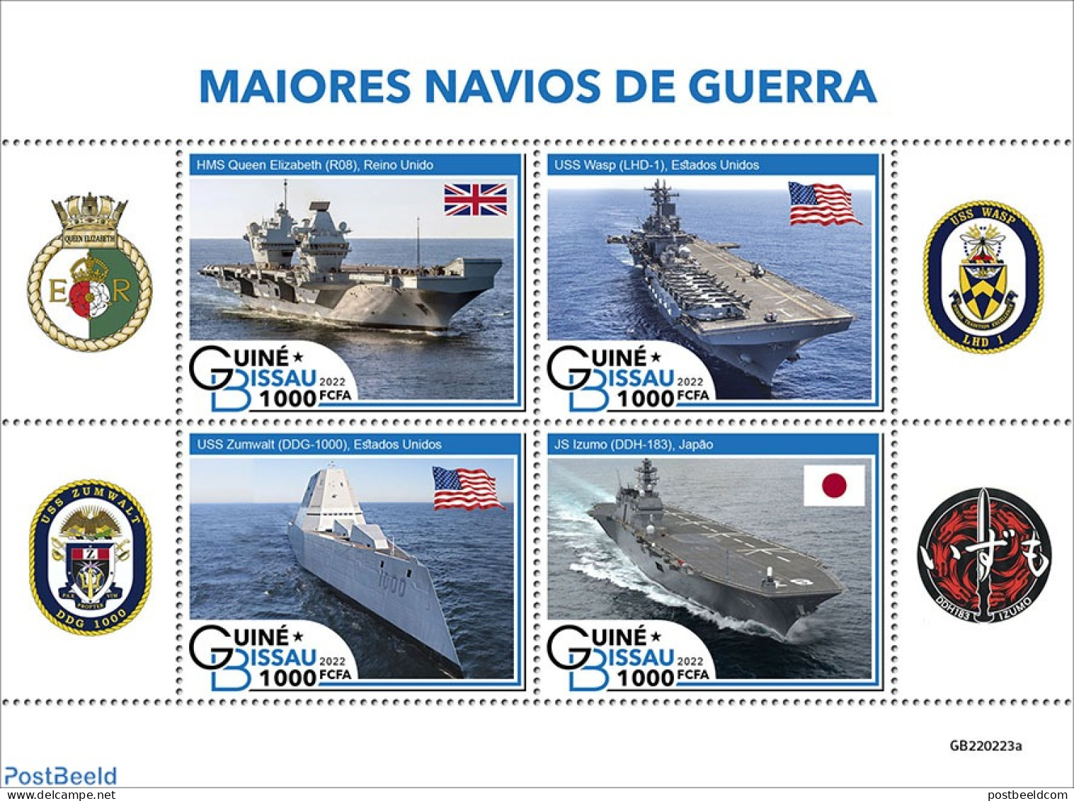 Guinea Bissau 2022 Biggest War Ships, Mint NH, Transport - Ships And Boats - Bateaux