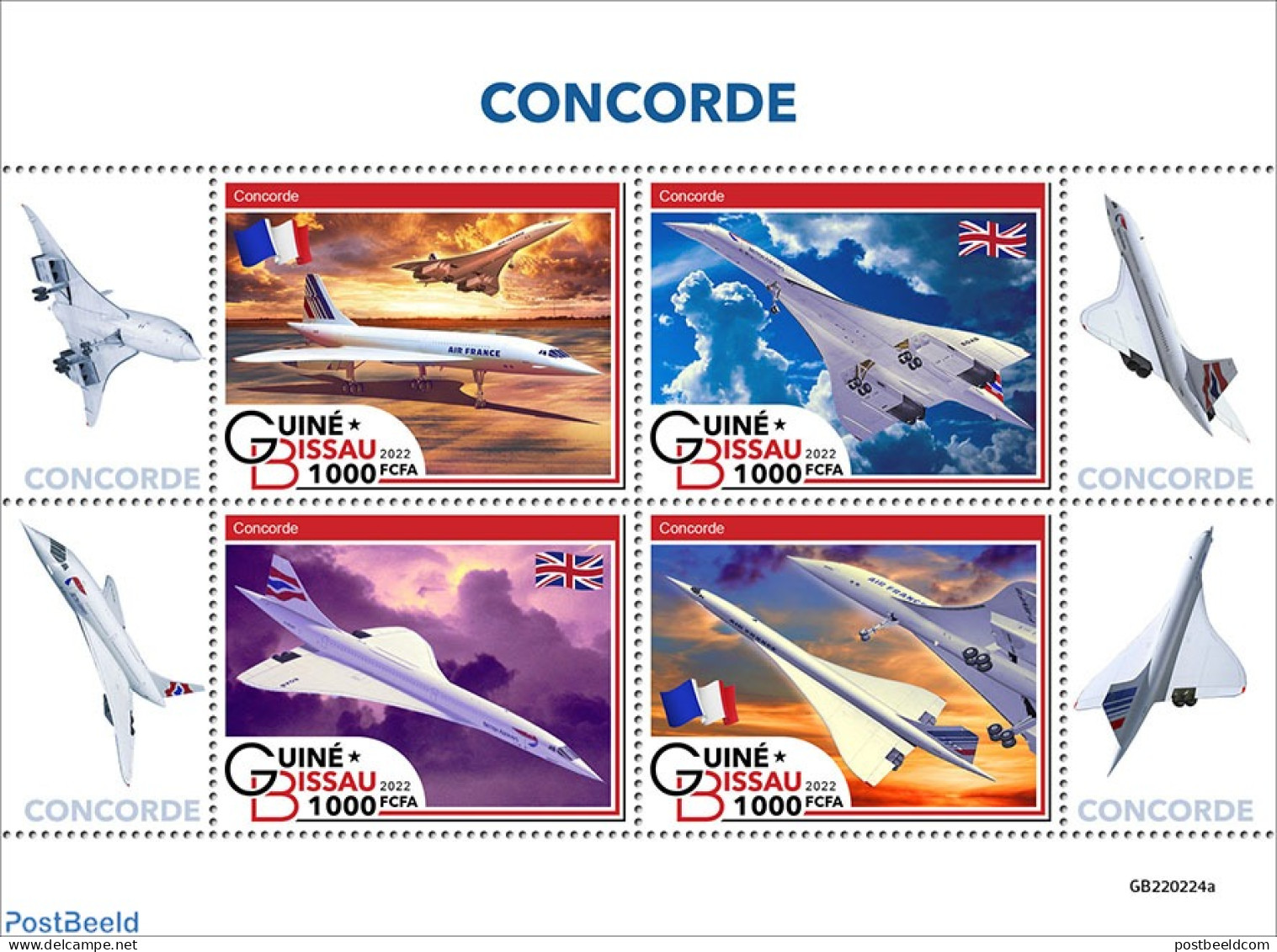 Guinea Bissau 2022 Concorde, Mint NH, History - Transport - Flags - Concorde - Aircraft & Aviation - Concorde