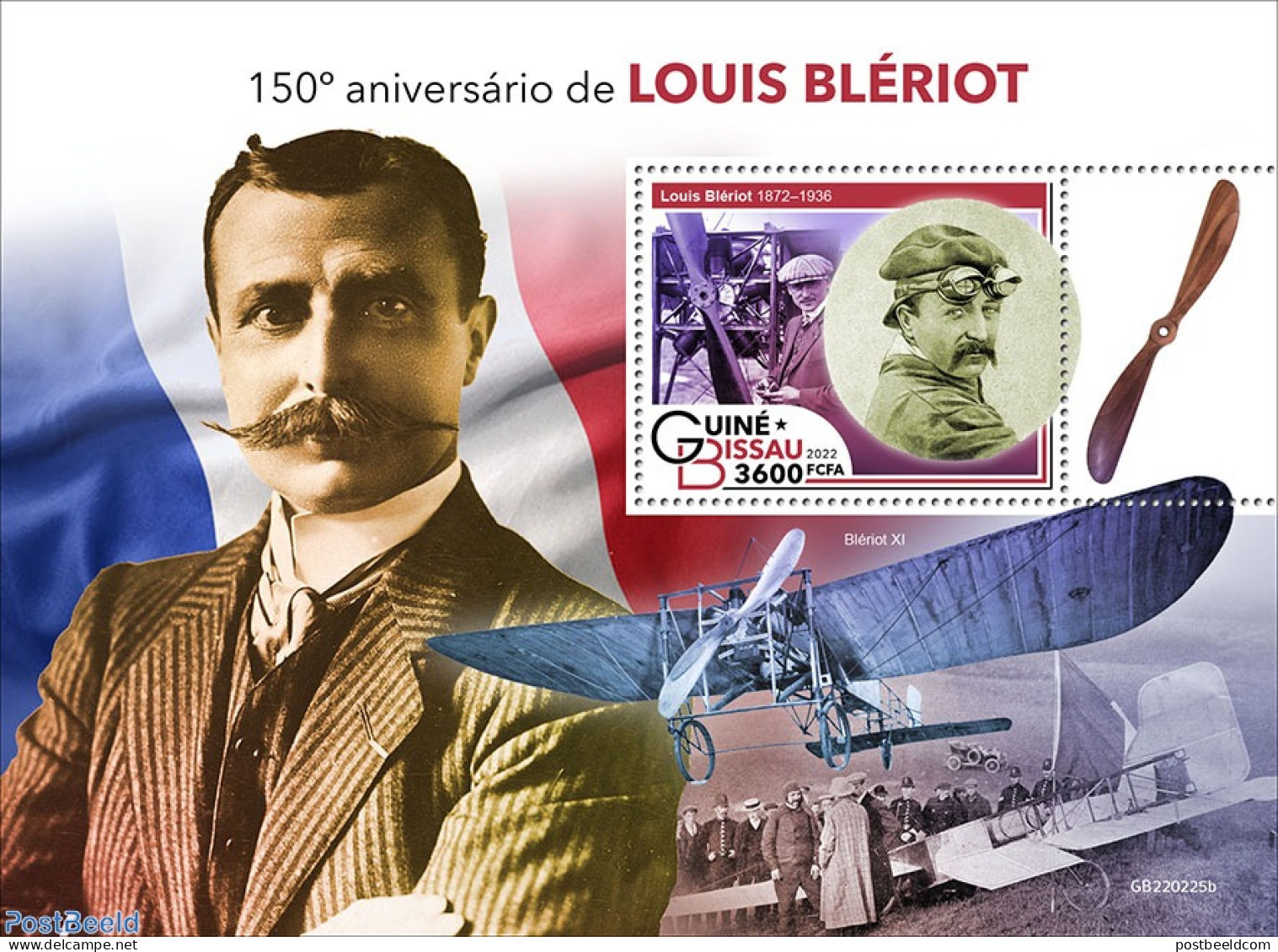 Guinea Bissau 2022 150th Anniversary Of Louis Blériot, Mint NH, Transport - Aircraft & Aviation - Avions