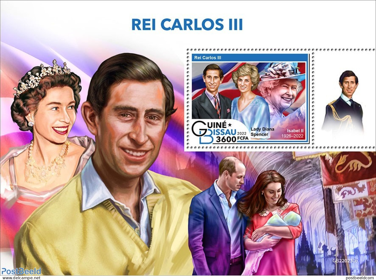 Guinea Bissau 2022 King Charles III, Mint NH, History - Charles & Diana - Kings & Queens (Royalty) - Familias Reales