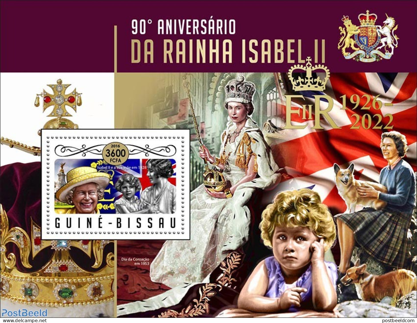 Guinea Bissau 2022 Diamond Jubilee Of Queen Elizabeth II, Mint NH, History - Nature - Flags - Kings & Queens (Royalty).. - Koniklijke Families