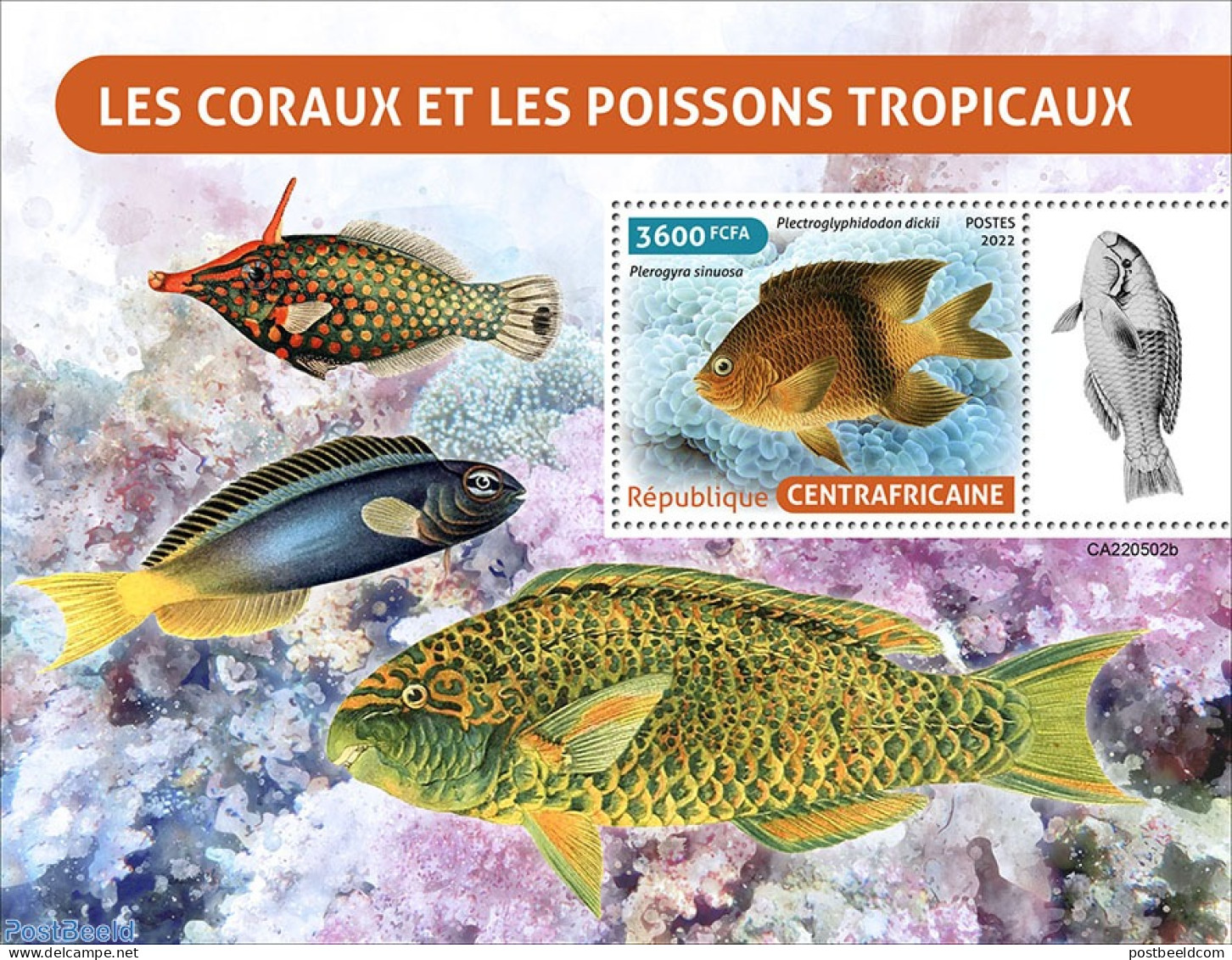 Central Africa 2022 Corals And Tropical Fishes, Mint NH, Nature - Fish - Corals - Fische