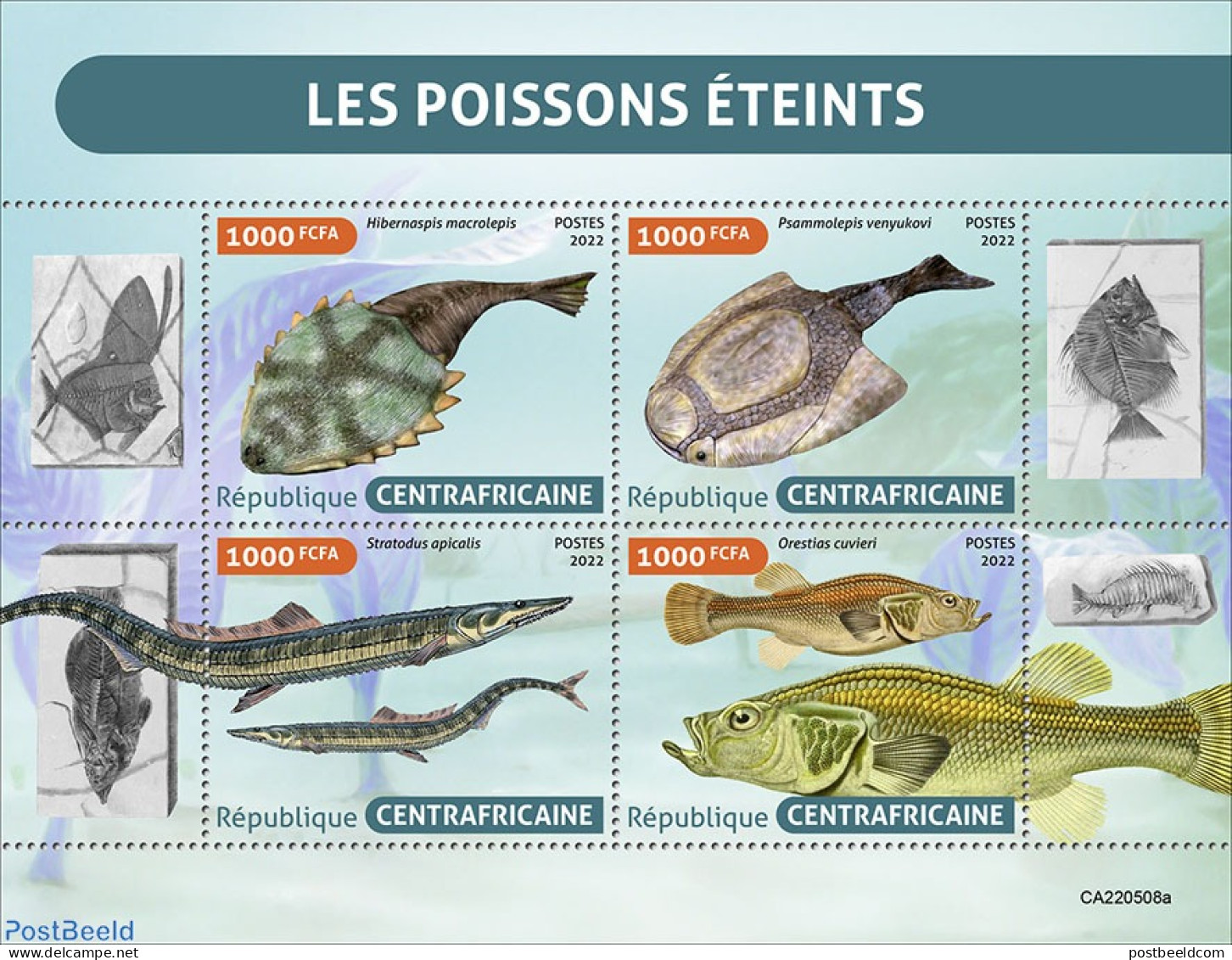 Central Africa 2022 Extinct Fishes, Mint NH, Nature - Fish - Fische