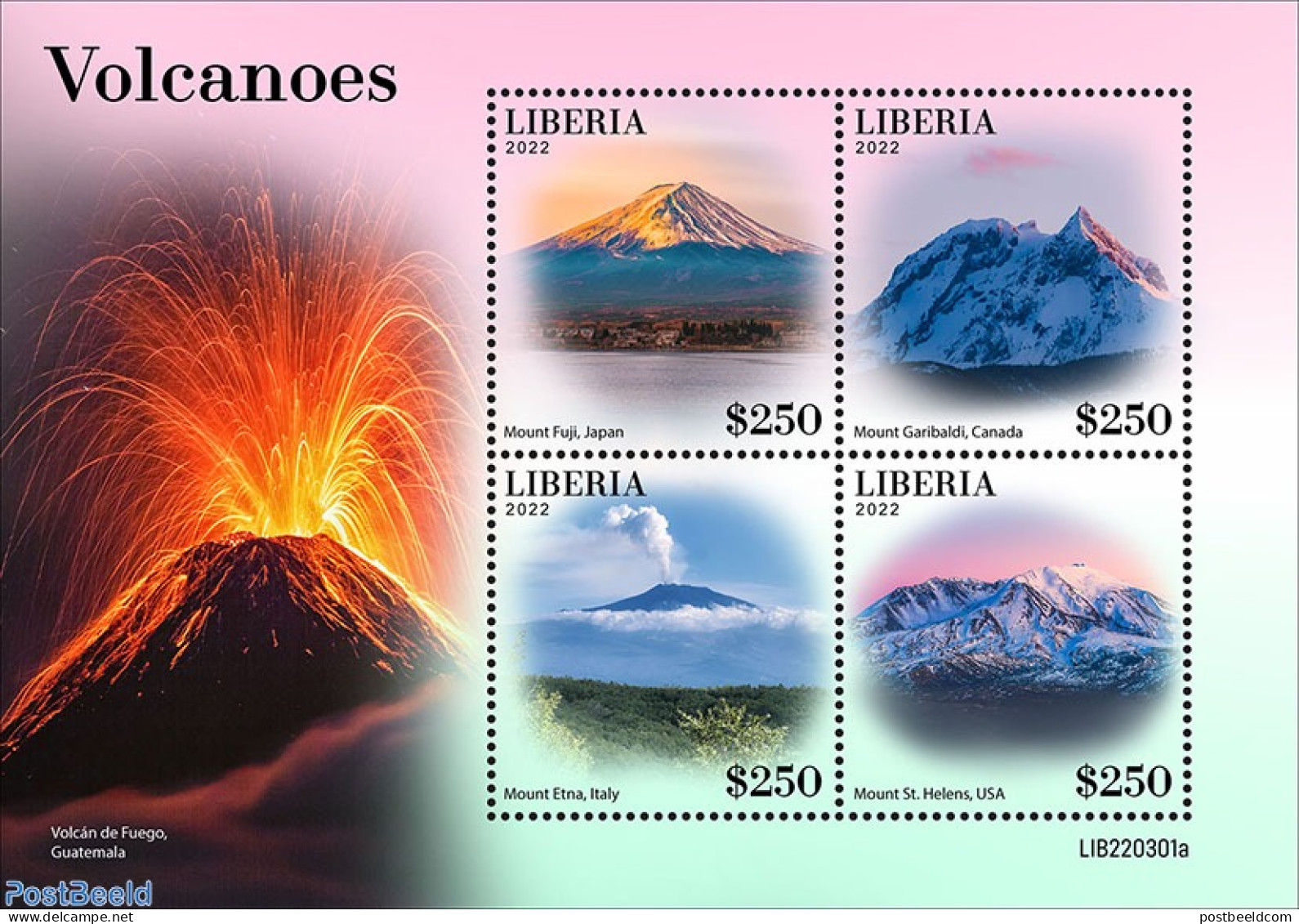 Liberia 2022 Volcanoes, Mint NH, Sport - Mountains & Mountain Climbing - Bergsteigen