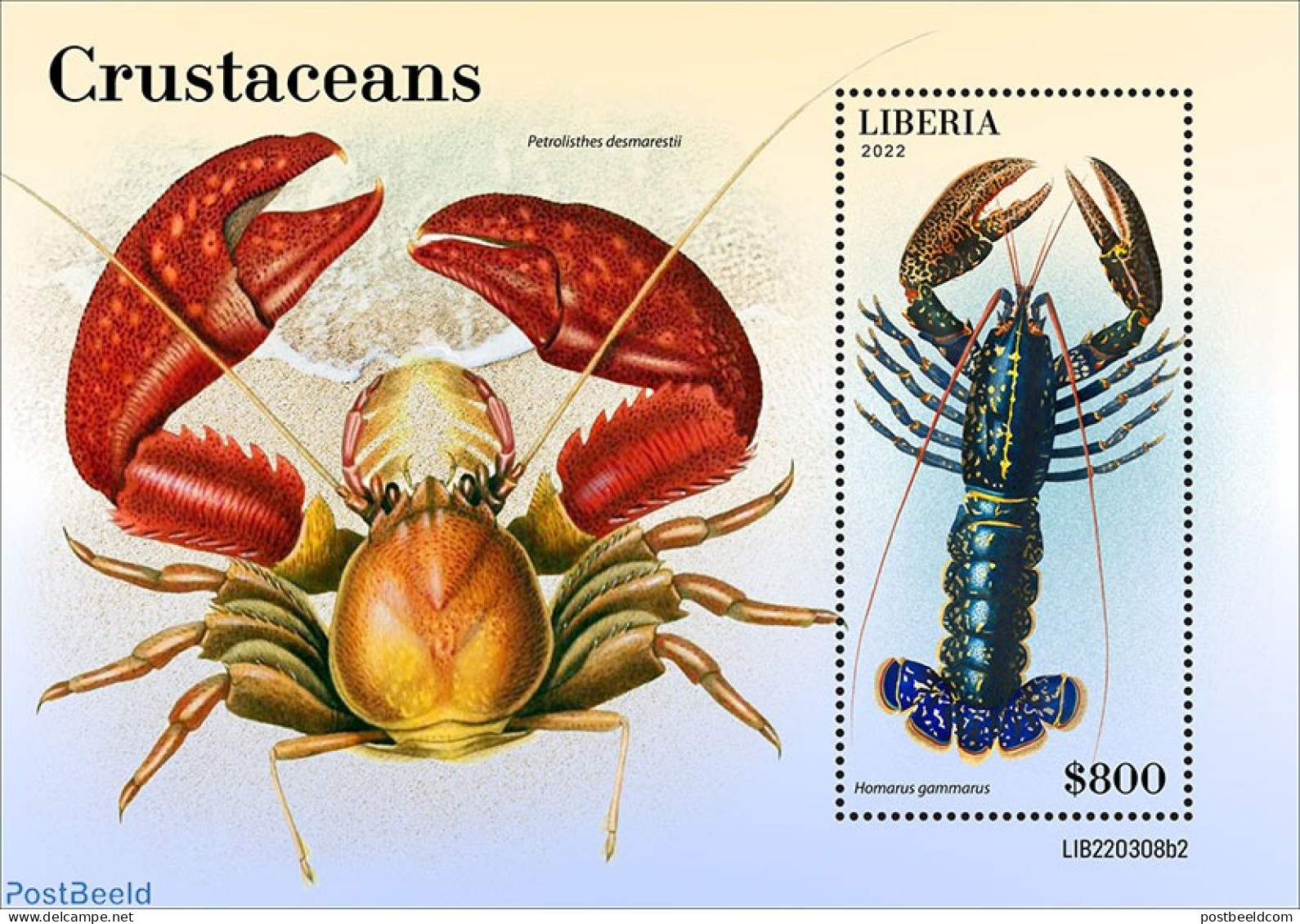 Liberia 2022 Crustaceans, Mint NH, Nature - Crabs And Lobsters - Other & Unclassified