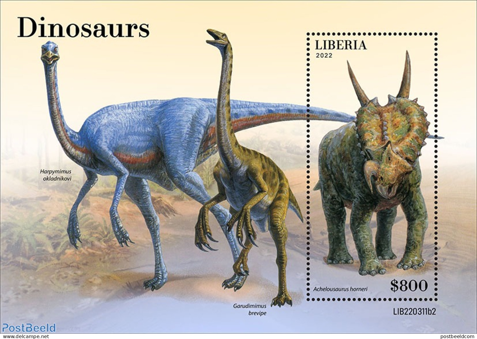 Liberia 2022 Dinosaurs, Mint NH, Nature - Prehistoric Animals - Préhistoriques