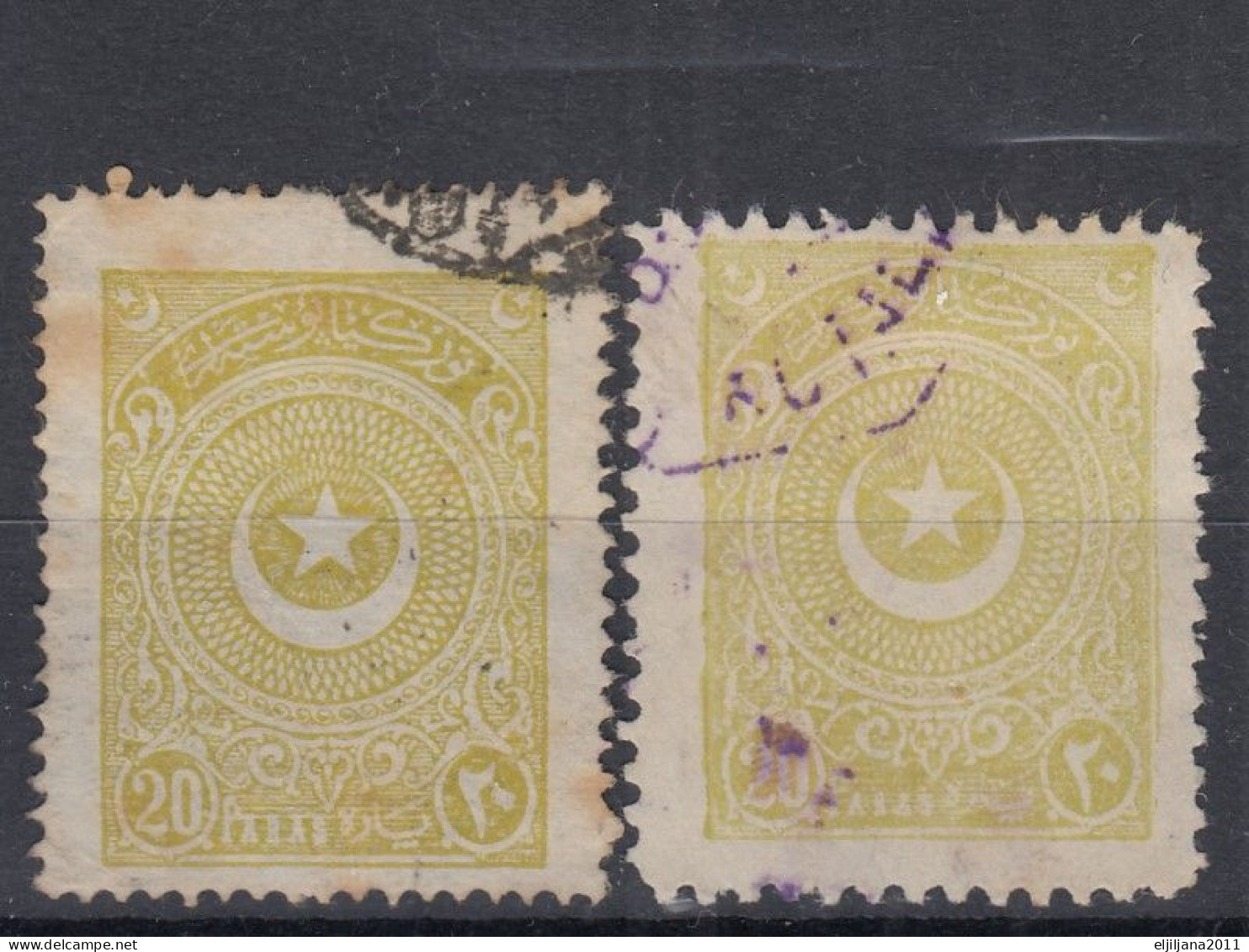 Turkey / Türkei 1923 - 1924 ⁕ Star & Crescent 20 Paras Mi.808, 827 ⁕ 2v Used - Usados