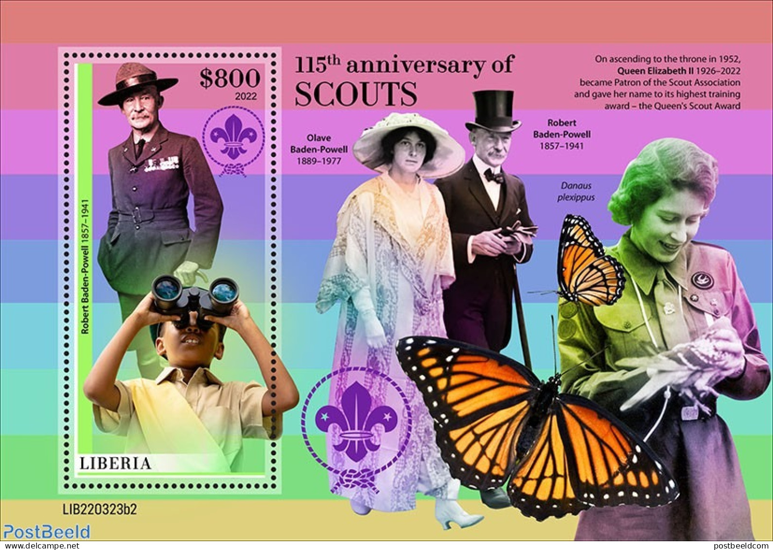 Liberia 2022 115 Anniversary Of Scouts, Mint NH, Nature - Sport - Birds - Butterflies - Scouting - Other & Unclassified