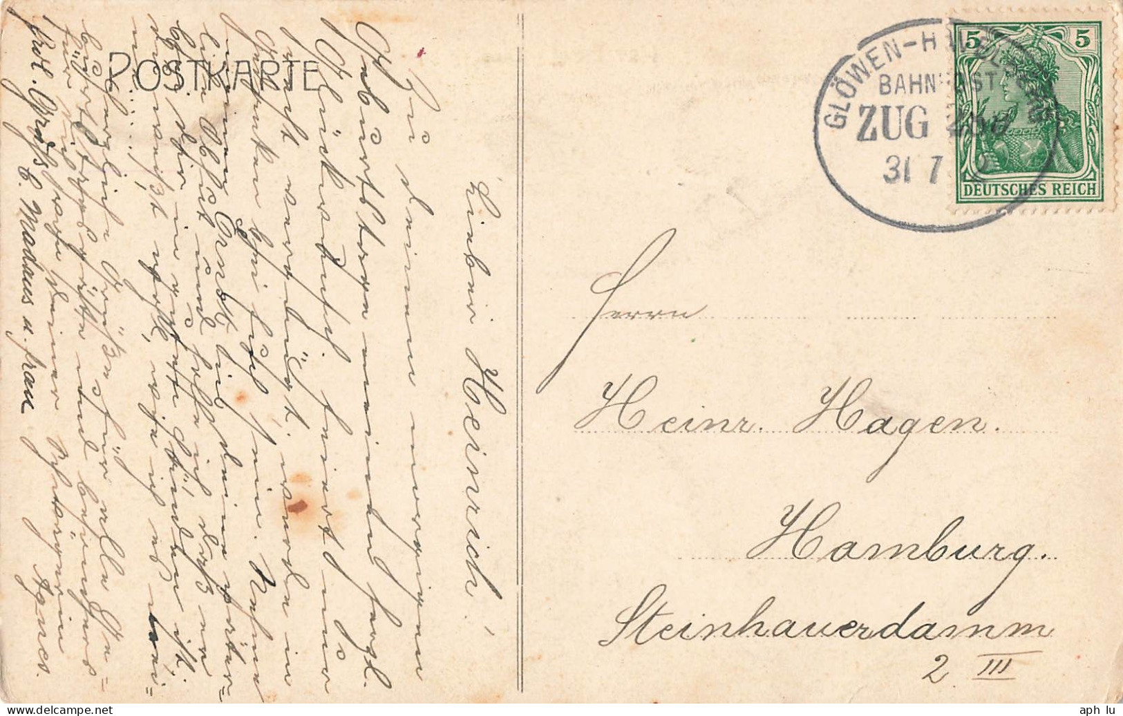 Bahnpost (Ambulant; R.P.O./T.P.O.) Glöwen–Havelberg (ZA2508) - Cartas & Documentos