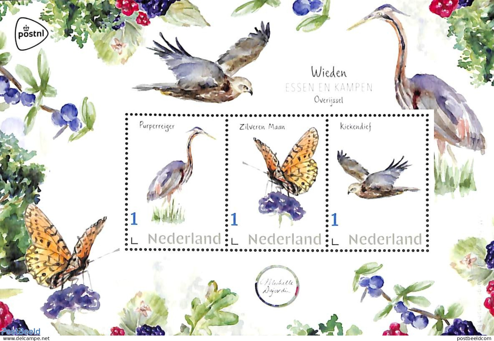 Netherlands - Personal Stamps TNT/PNL 2023 Wieden S/s, Mint NH, Nature - Birds - Butterflies - Other & Unclassified