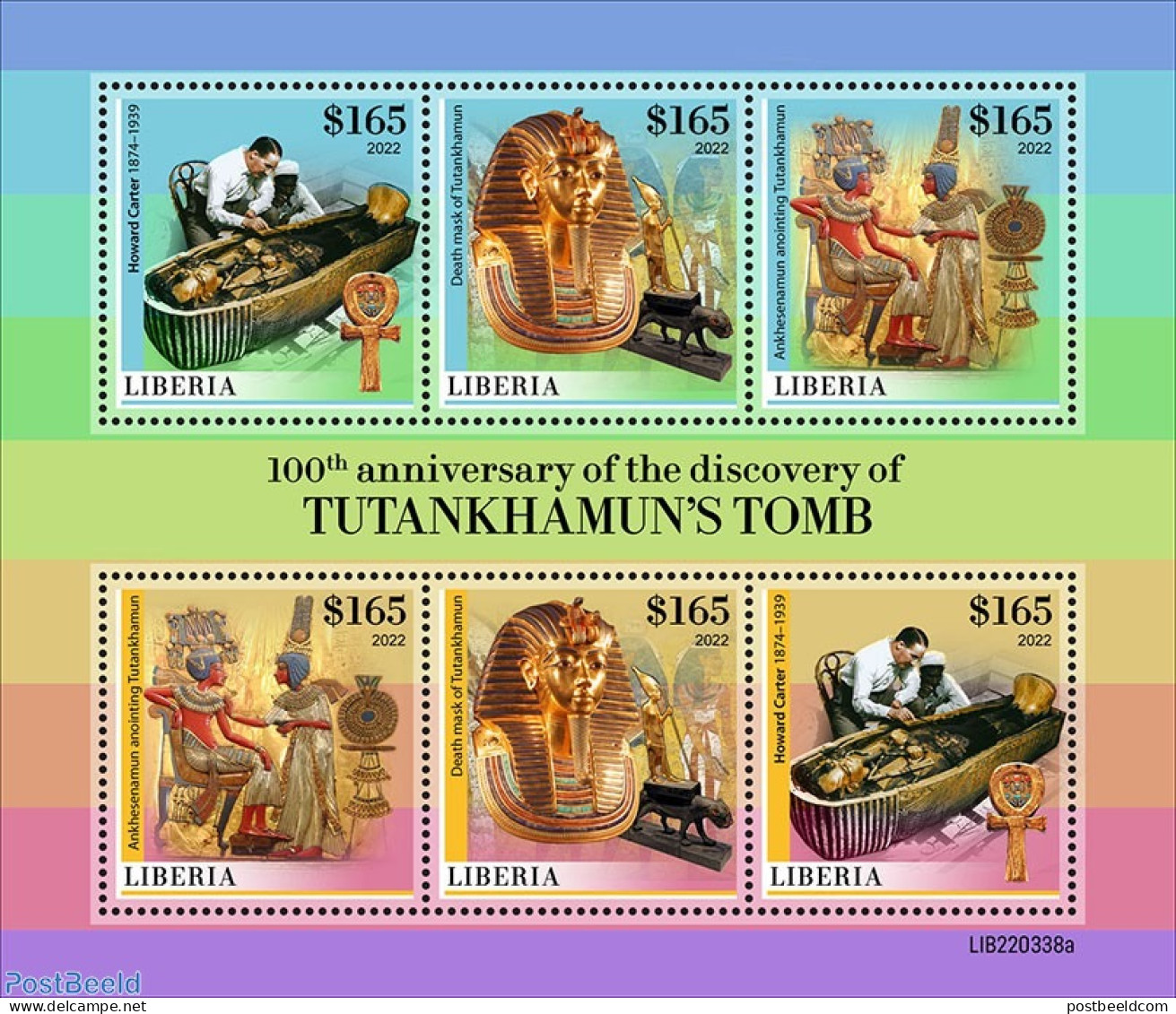 Liberia 2022 100th Anniversary Of The Discovery Of Tutankhamun's Tomb, Mint NH, History - History - Kings & Queens (Ro.. - Case Reali