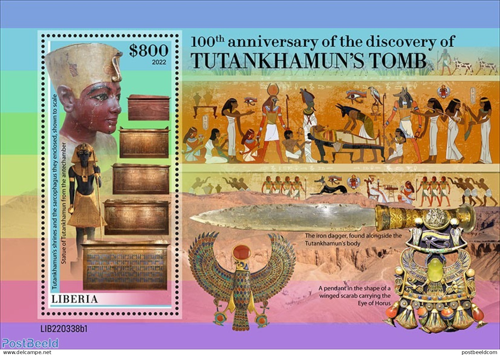 Liberia 2022 100th Anniversary Of The Discovery Of Tutankhamun's Tomb, Mint NH, History - Kings & Queens (Royalty) - Royalties, Royals