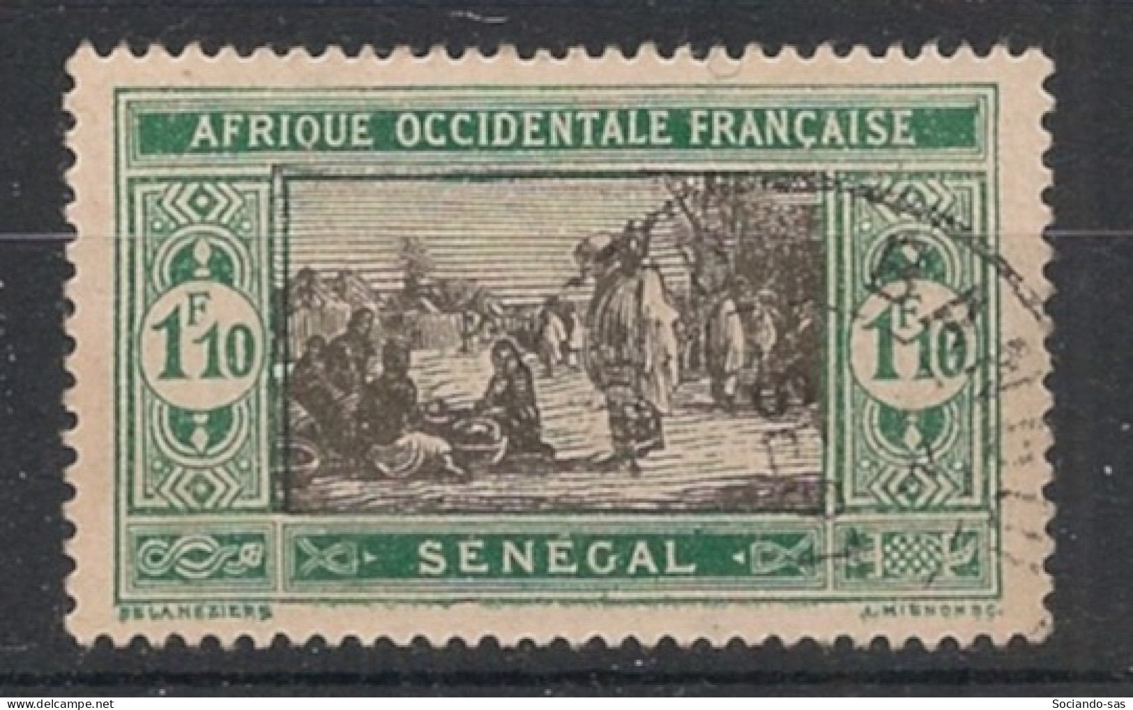 SENEGAL - 1927-33 - N°YT. 107 - Marché 1f10 Vert Et Gris - Oblitéré / Used - Gebruikt