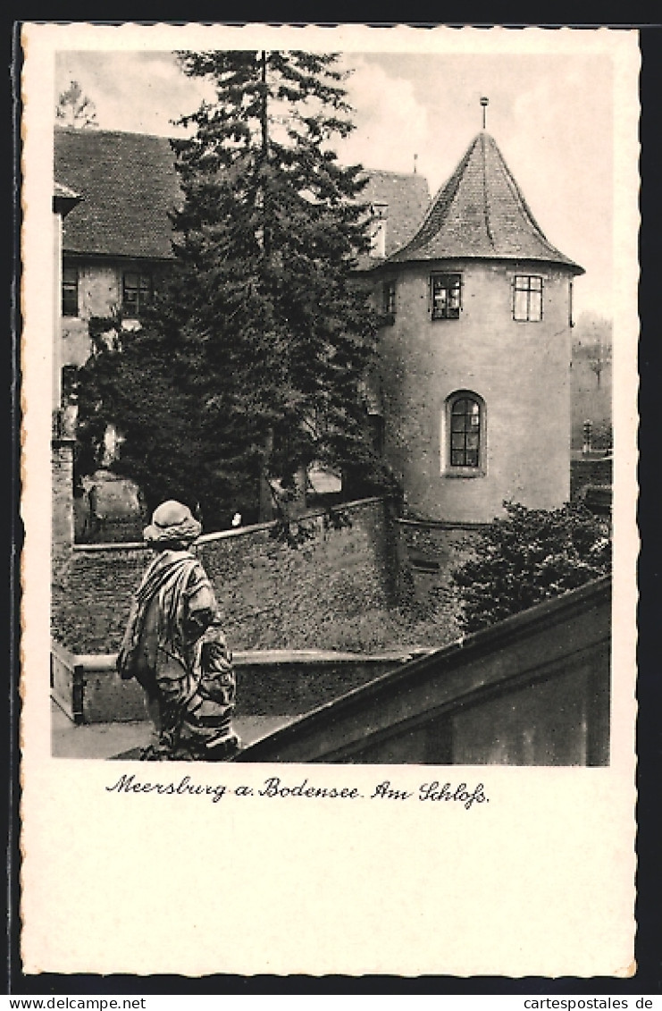 AK Meersburg A. Bodensee, Statue Am Schloss  - Meersburg