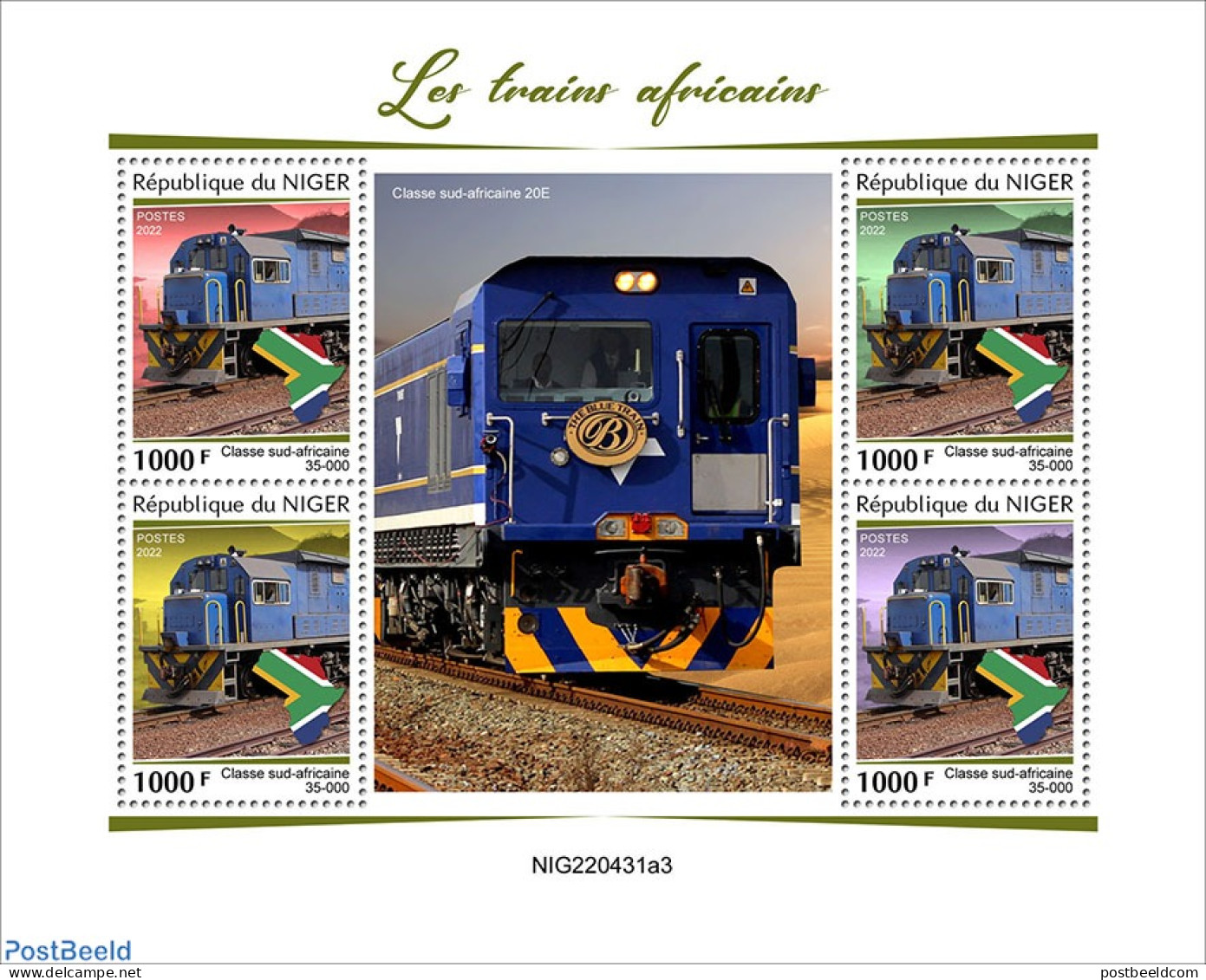 Niger 2022 African Trains, Mint NH, Transport - Railways - Trains