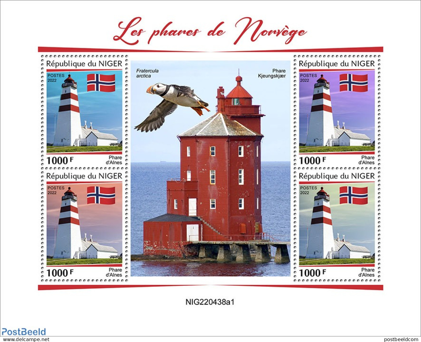Niger 2022 Lighthouses Of Norway, Mint NH, History - Nature - Various - Flags - Birds - Lighthouses & Safety At Sea - Faros
