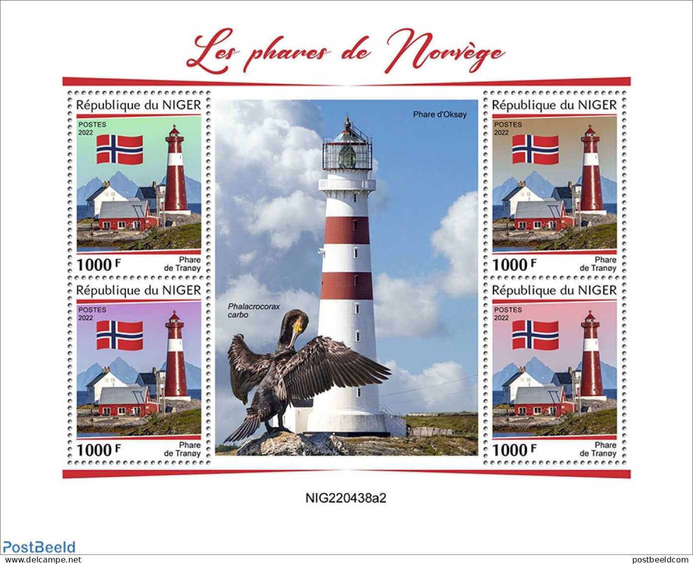 Niger 2022 Lighthouses Of Norway, Mint NH, Nature - Various - Birds - Lighthouses & Safety At Sea - Faros