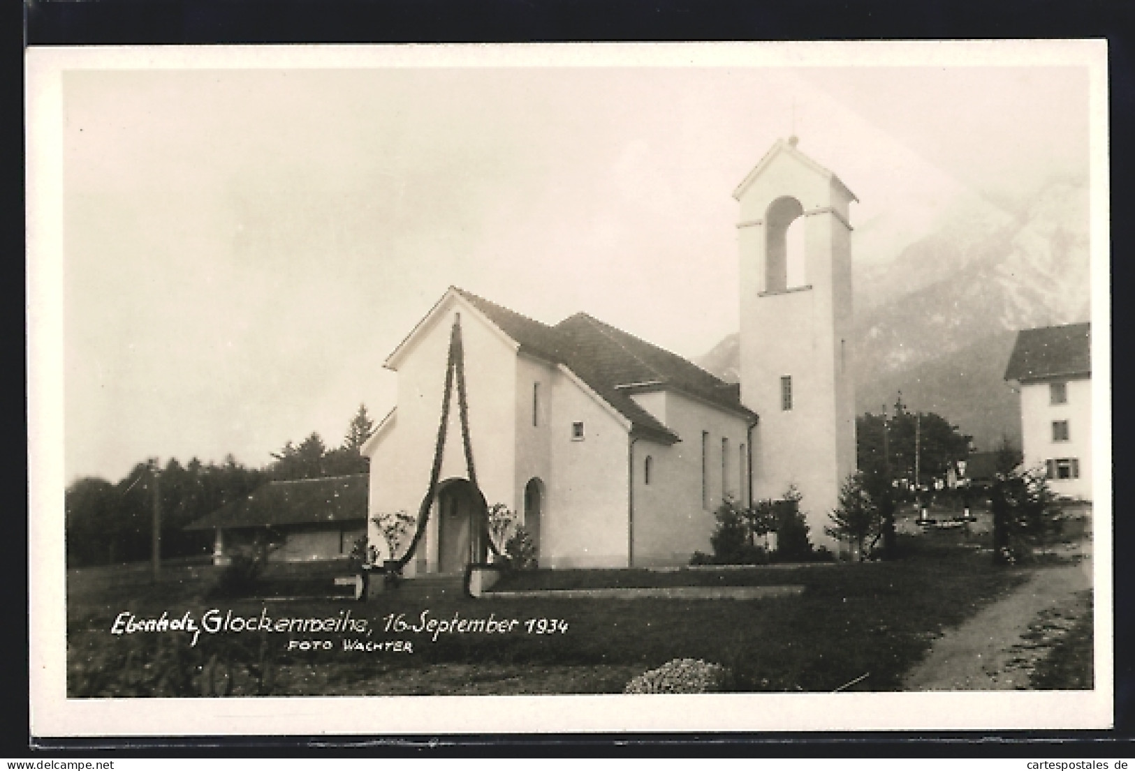 AK Ebenholz, Kirche, Glockenweihe Am 16. September 1934  - Liechtenstein