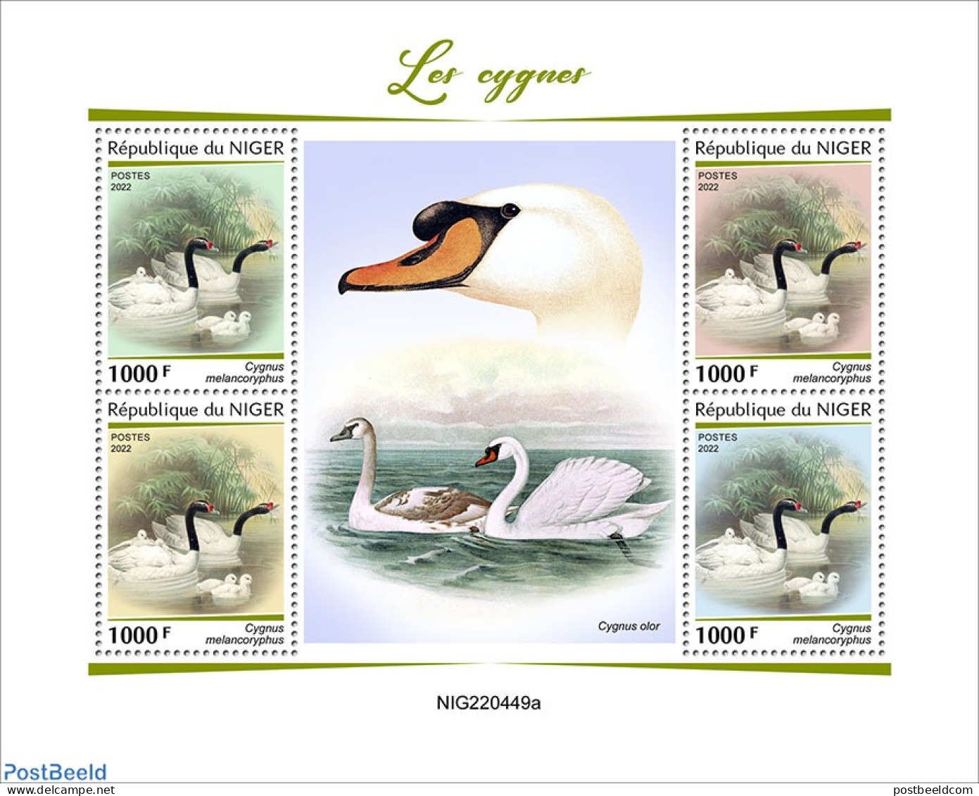 Niger 2022 Swans, Mint NH, Nature - Swans - Níger (1960-...)