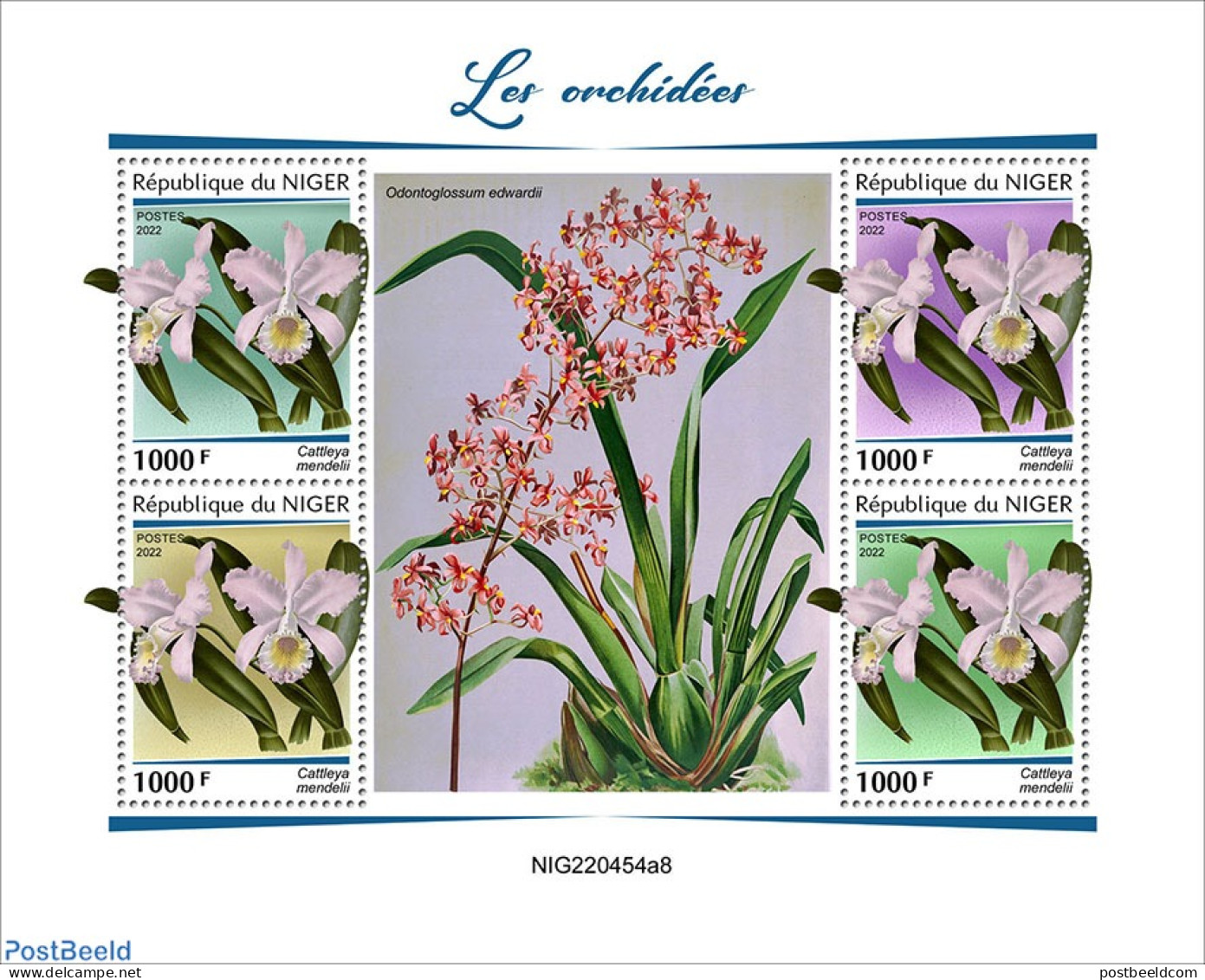Niger 2022 Orchids, Mint NH, Nature - Orchids - Níger (1960-...)