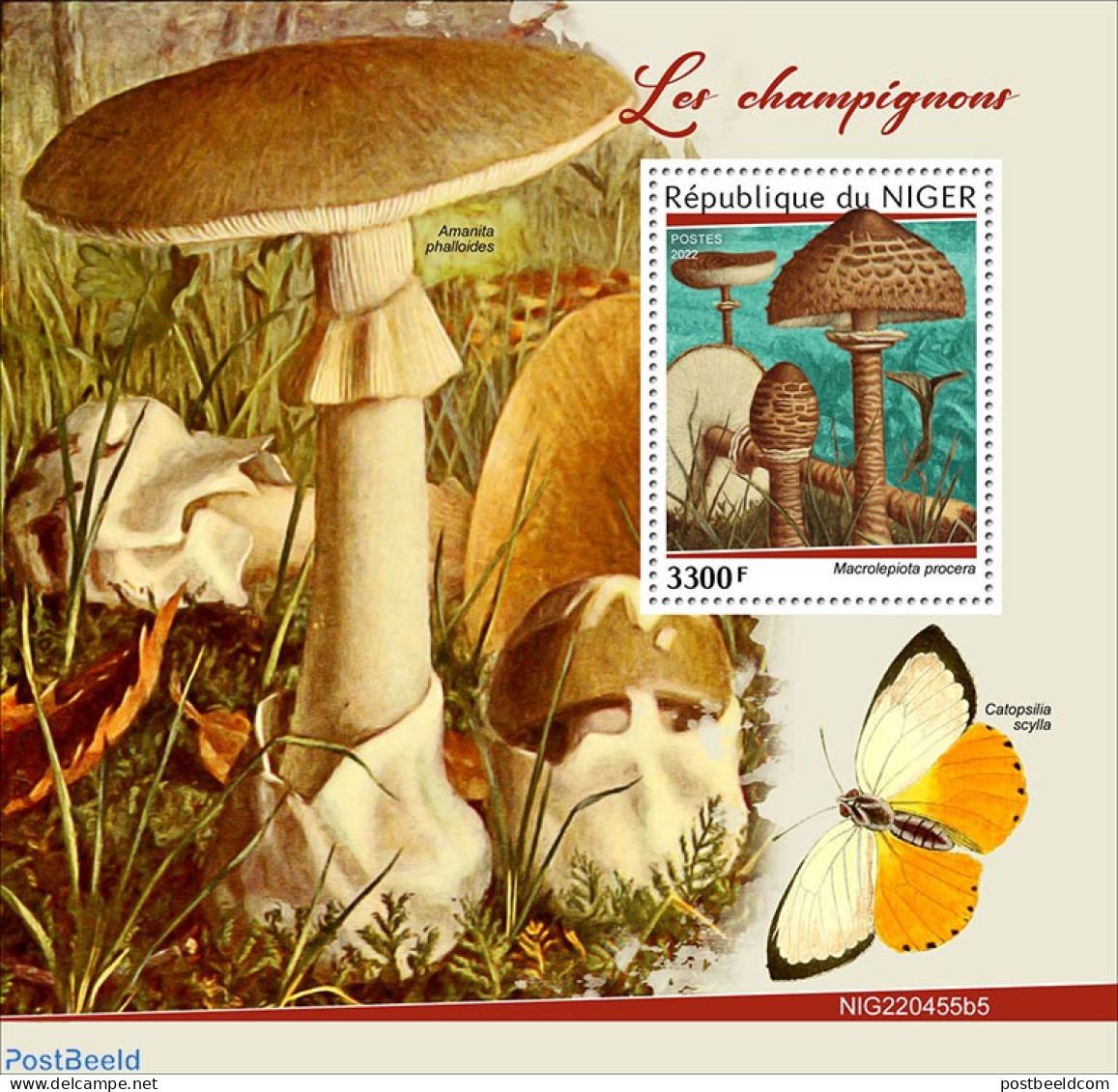 Niger 2022 Mushrooms, Mint NH, Nature - Butterflies - Mushrooms - Mushrooms