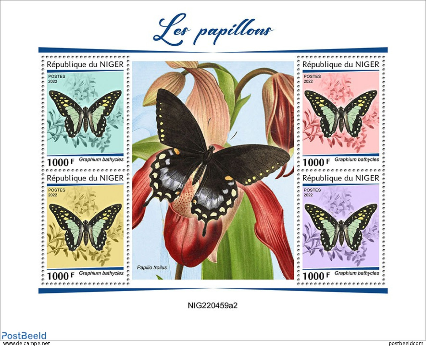 Niger 2022 Butterflies, Mint NH, Nature - Butterflies - Niger (1960-...)