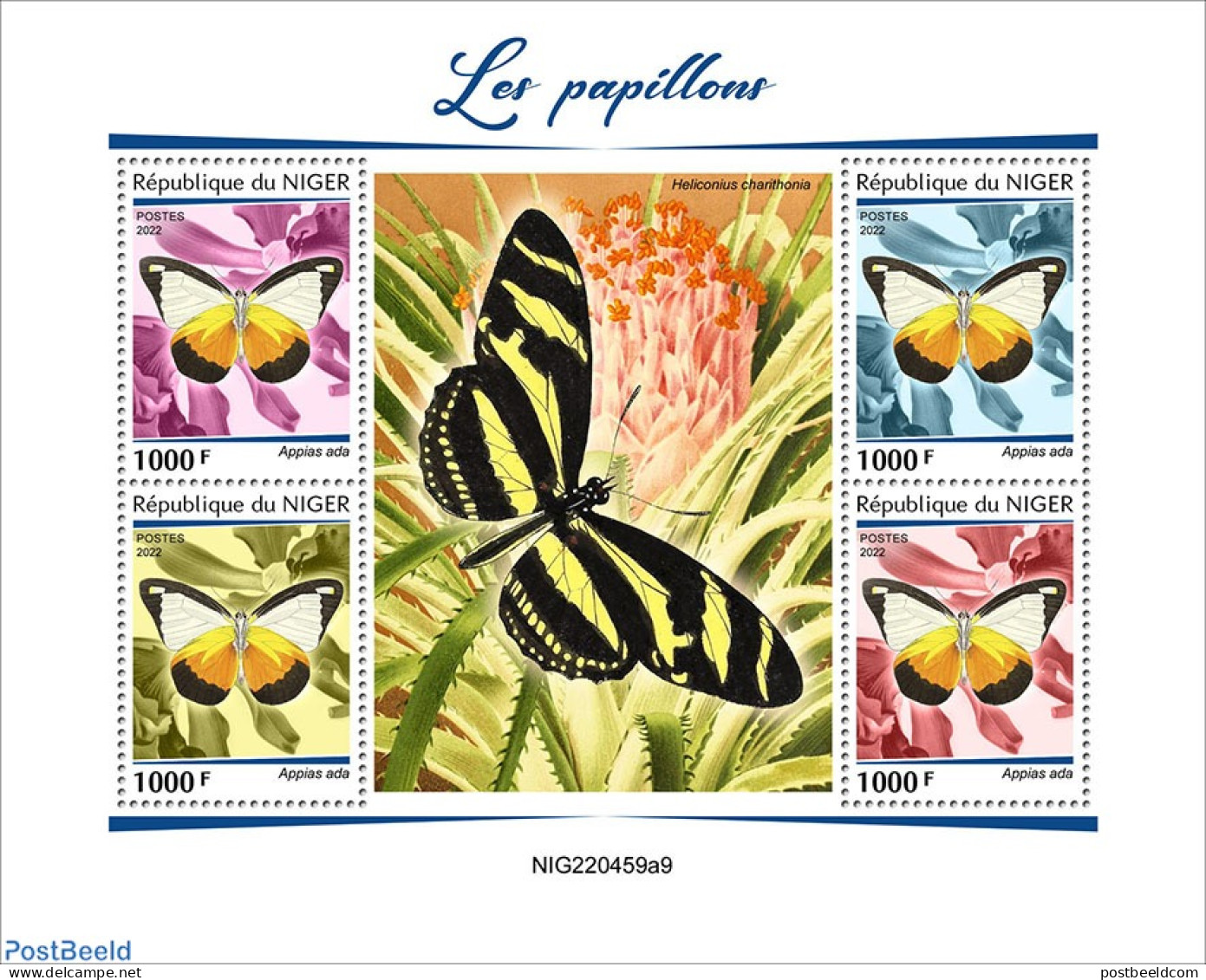 Niger 2022 Butterflies, Mint NH, Nature - Butterflies - Niger (1960-...)