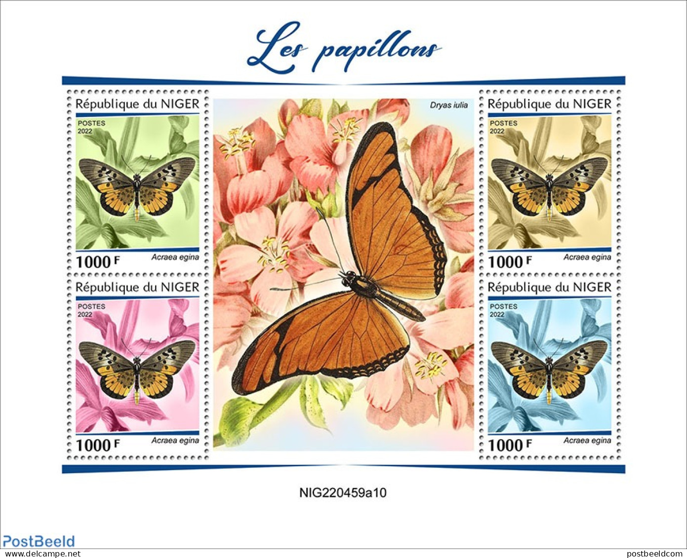 Niger 2022 Butterflies, Mint NH, Nature - Butterflies - Niger (1960-...)