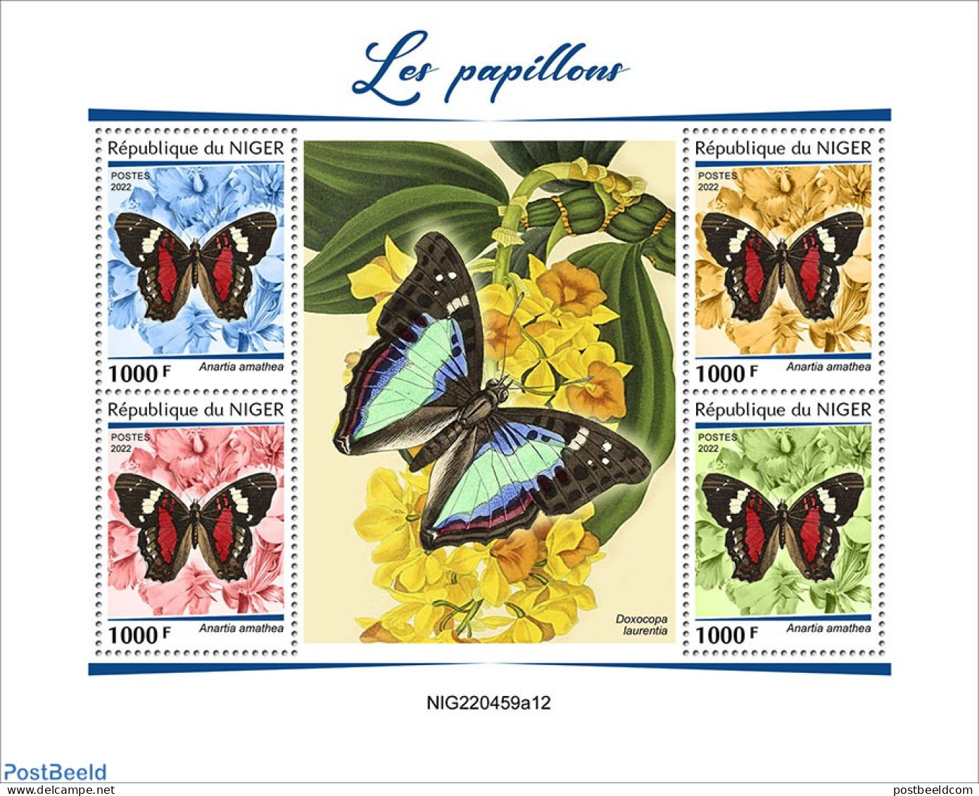 Niger 2022 Butterflies, Mint NH, Nature - Butterflies - Niger (1960-...)