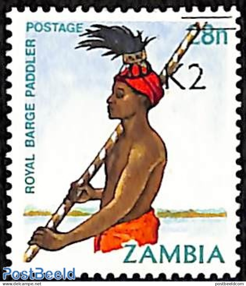 Zambia 1991 Original Inhabitant, Overprint, Mint NH, History - Native People - Zambie (1965-...)