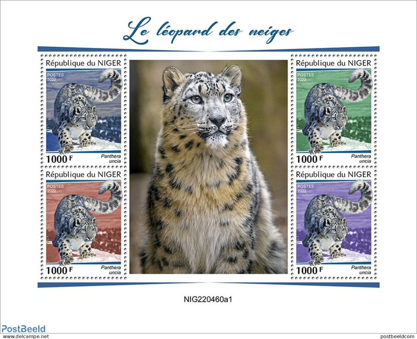 Niger 2022 Snow Leopards, Mint NH, Nature - Cat Family - Níger (1960-...)