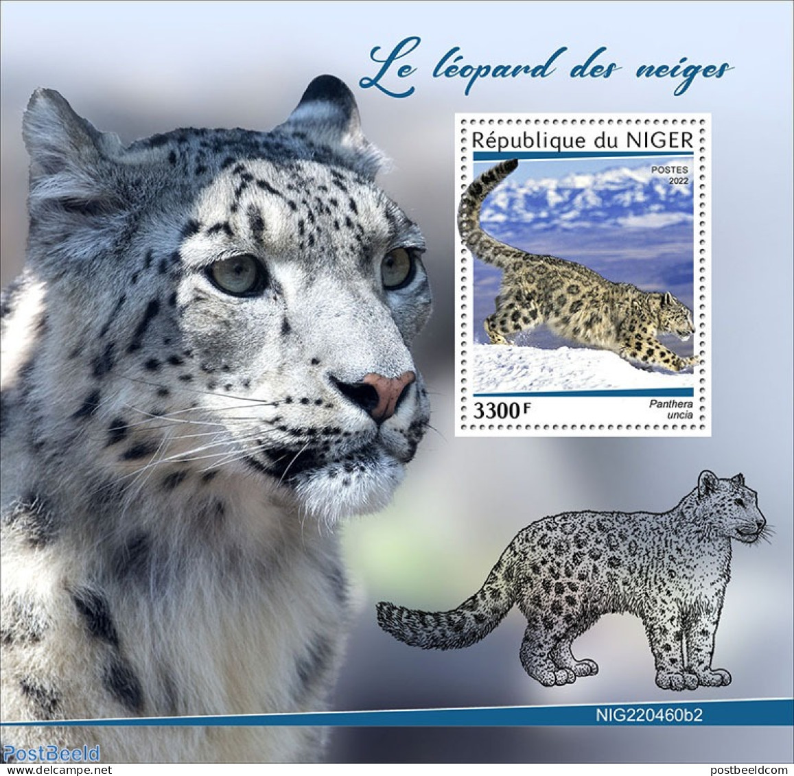 Niger 2022 Snow Leopards, Mint NH, Nature - Cat Family - Niger (1960-...)