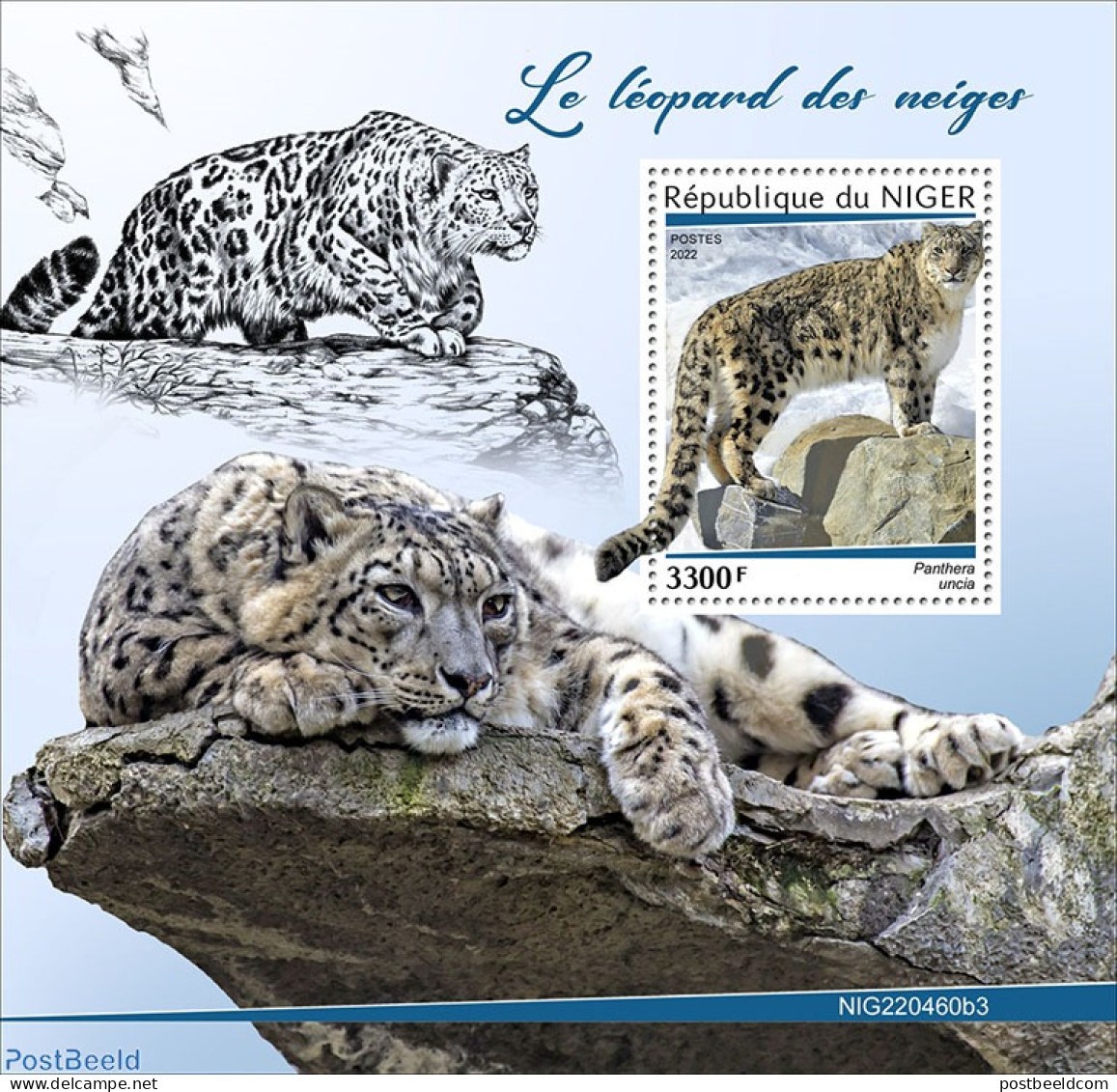 Niger 2022 Snow Leopards, Mint NH, Nature - Cat Family - Níger (1960-...)