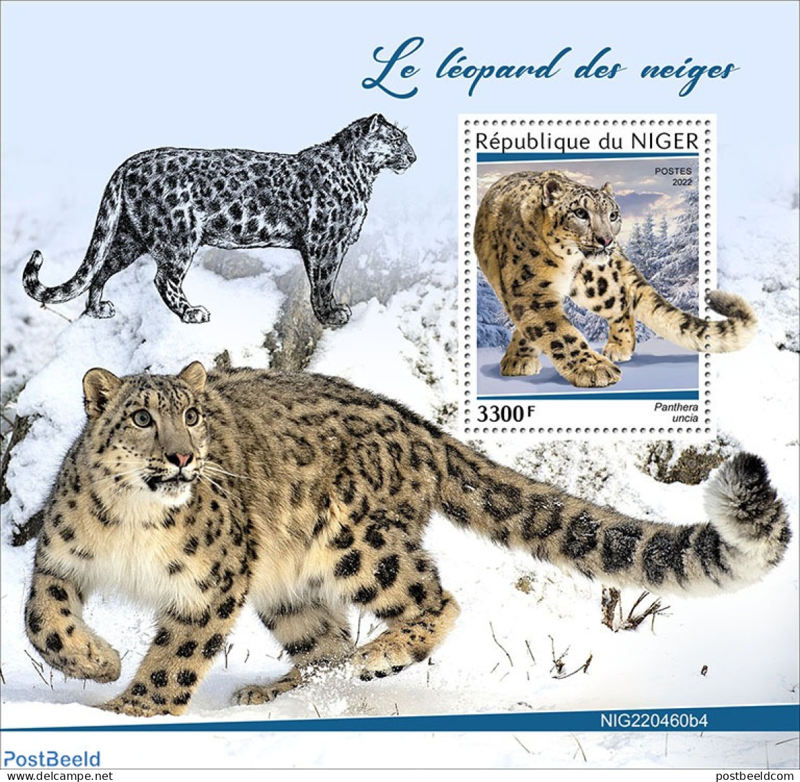 Niger 2022 Snow Leopards, Mint NH, Nature - Cat Family - Niger (1960-...)