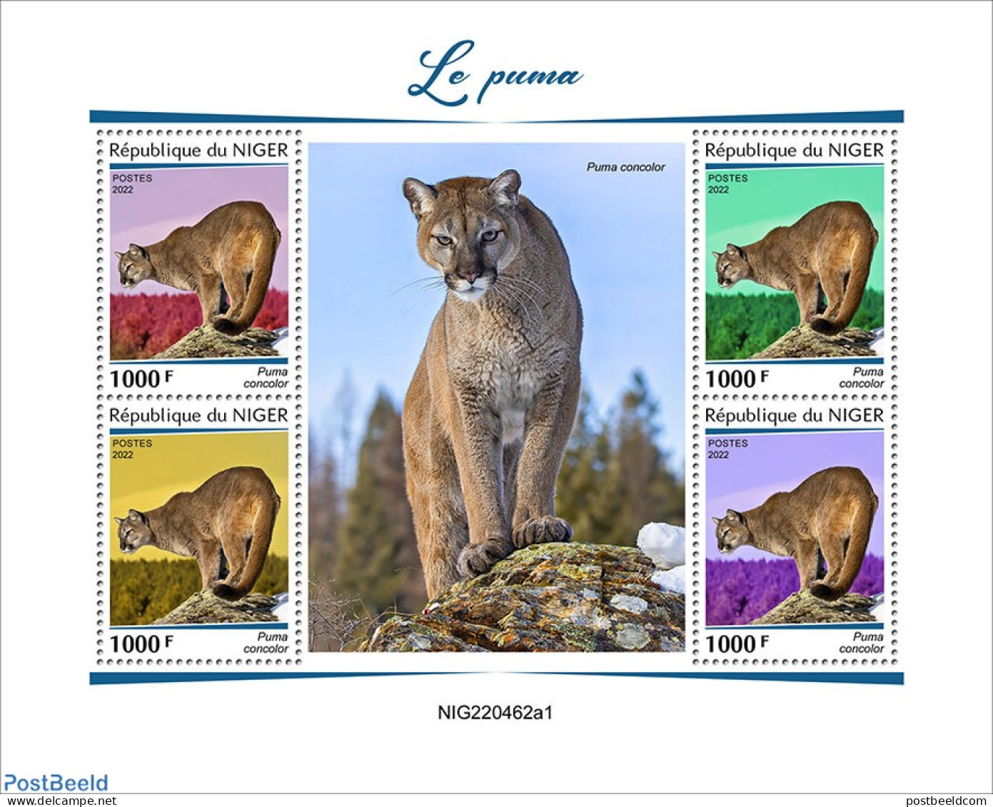 Niger 2022 Puma/Cougar, Mint NH, Nature - Cat Family - Niger (1960-...)