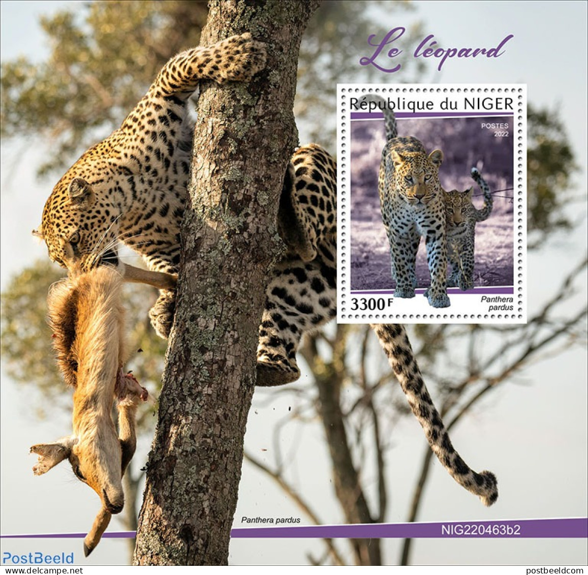 Niger 2022 Leopards, Mint NH, Nature - Cat Family - Niger (1960-...)