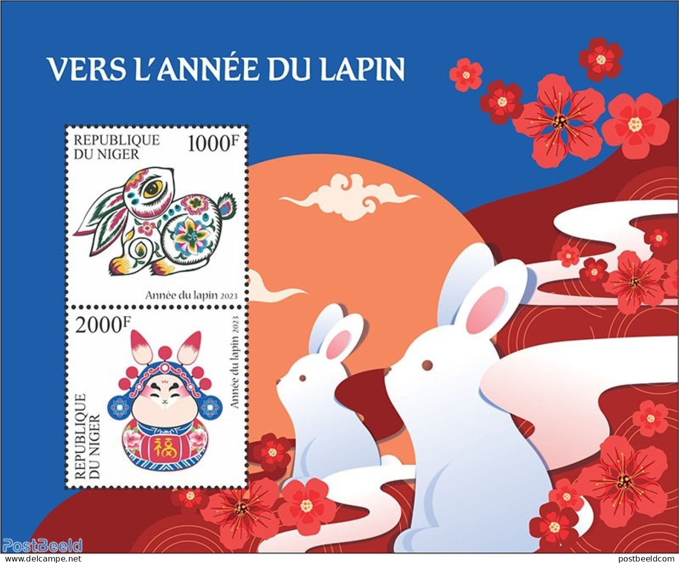 Niger 2022 Year Of The Rabbit, Mint NH, Nature - Various - Rabbits / Hares - Yearsets (by Country) - Ohne Zuordnung