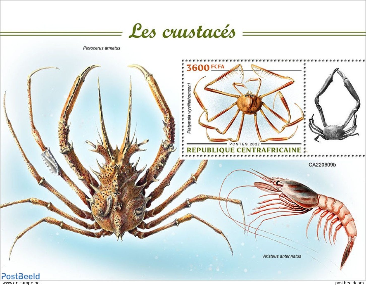 Central Africa 2022 Crustaceans, Mint NH, Nature - Crabs And Lobsters - Central African Republic