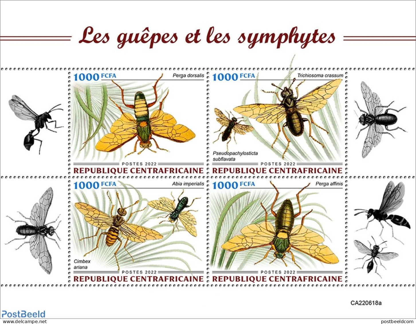 Central Africa 2022 Wasps And Sawflies, Mint NH, Nature - Insects - Centrafricaine (République)