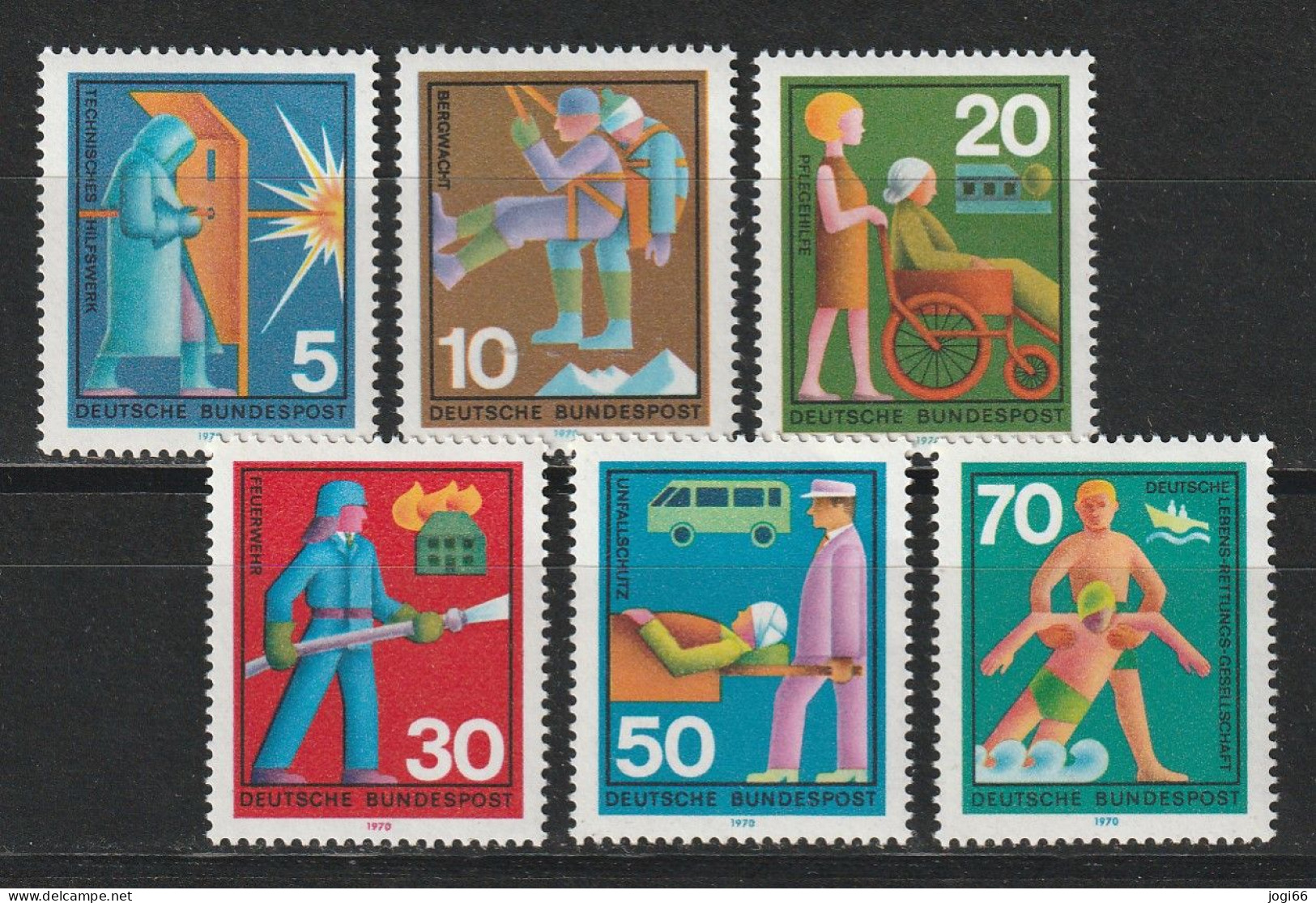 Bund Michel 629 - 634 Freiwillige Hilfsdienste ** - Unused Stamps