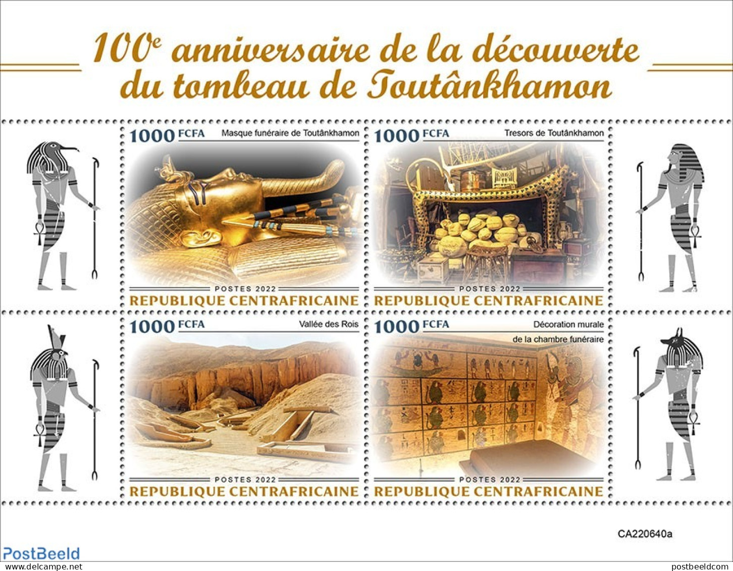 Central Africa 2022 100th Anniversary Of The Discovery Of Tutankhamun's Tomb, Mint NH, History - Explorers - Kings & Q.. - Erforscher