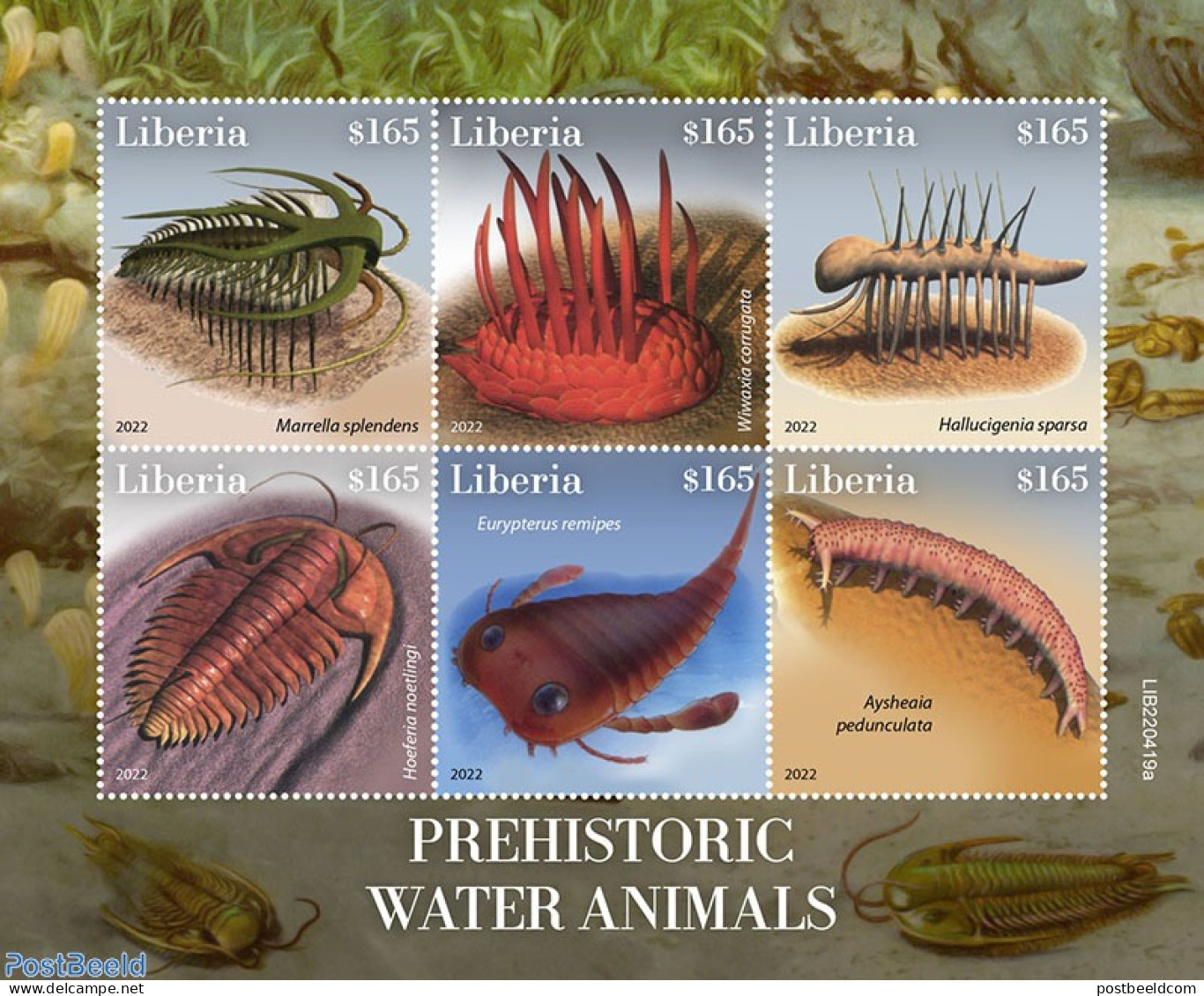 Liberia 2022 Prehistoric Water Animals, Mint NH, Nature - Prehistoric Animals - Préhistoriques