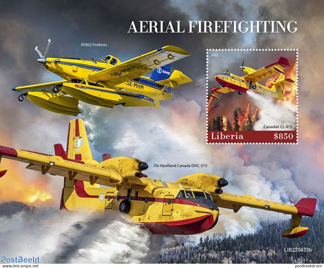 Liberia 2022 Aerial Firefighting, Mint NH, Transport - Fire Fighters & Prevention - Aircraft & Aviation - Sapeurs-Pompiers