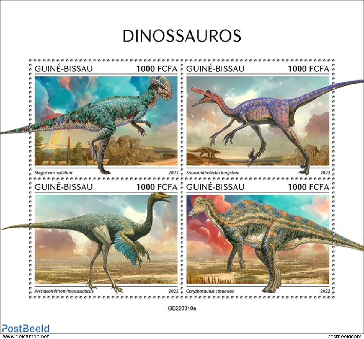 Guinea Bissau 2022 Dinosaurs, Mint NH, Nature - Prehistoric Animals - Vor- U. Frühgeschichte